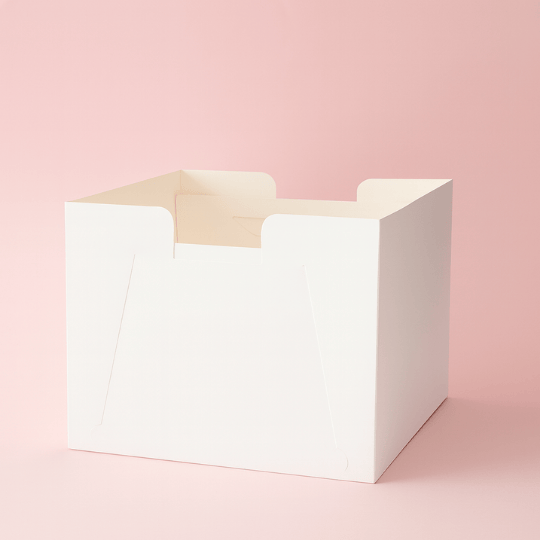 Professionele gebaksdoos voor hoge taarten, wit karton met venster, ideaal voor bruidstaarten en verjaardagstaarten