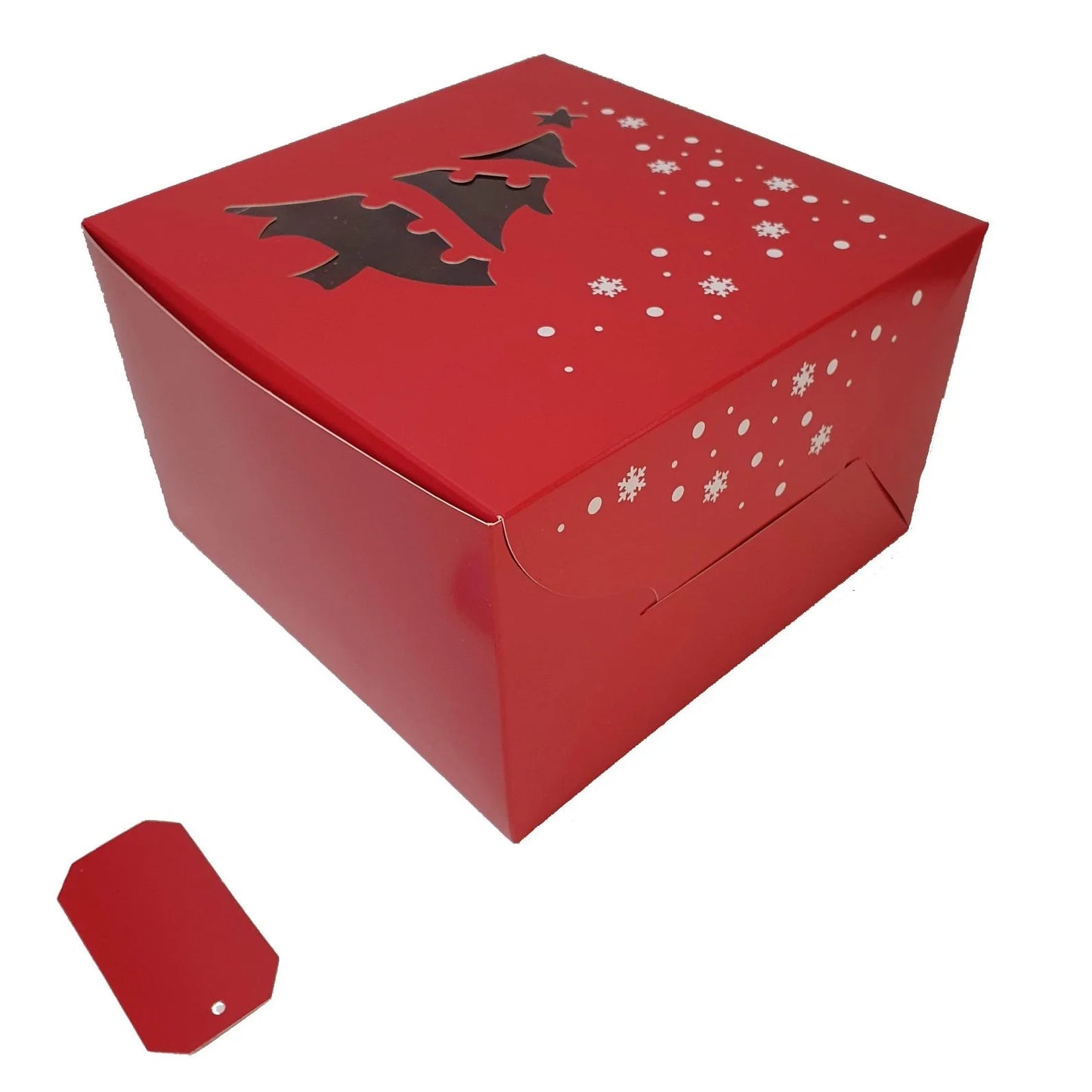 Kerst taartdoos met venster - 20x20x13 (10 st) - Cupcakedozen.nl