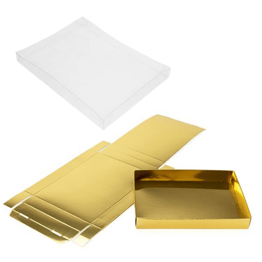 Gouden (brievenbus)doos voor koekjes (25 st.) - Cupcakedozen.nl