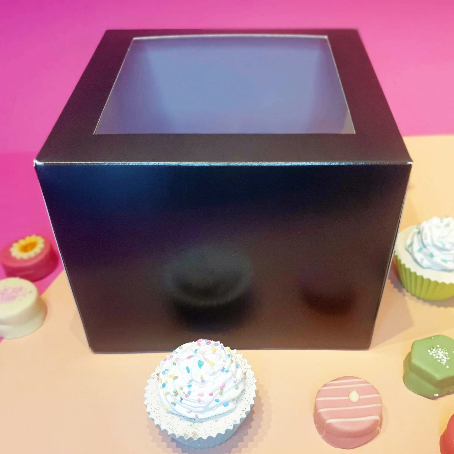 Zwarte taartdoos - 19x19x15 (25 st) - Cupcakedozen.nl