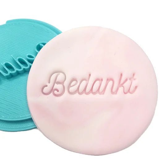 Koekstempel - Bedankt (sierlijk) - Cupcakedozen.nl