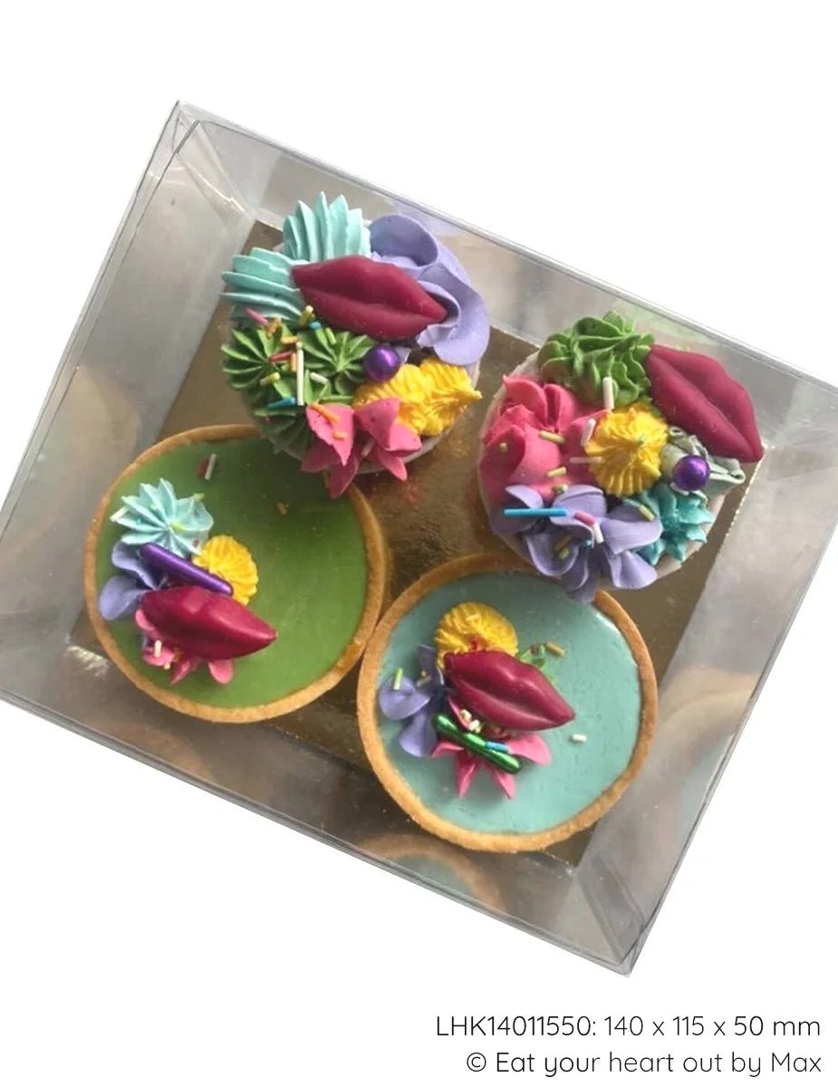 Transparante doos rechthoek hoog - Cupcakedozen.nl