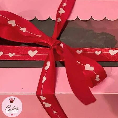 Premium lint satijn - Hartjes (16mm x 25m) - Cupcakedozen.nl