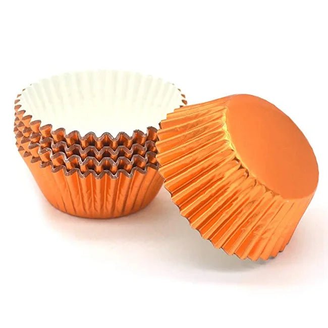 Metallic baking cups - oranje (500 stuks) - Cupcakedozen.nl