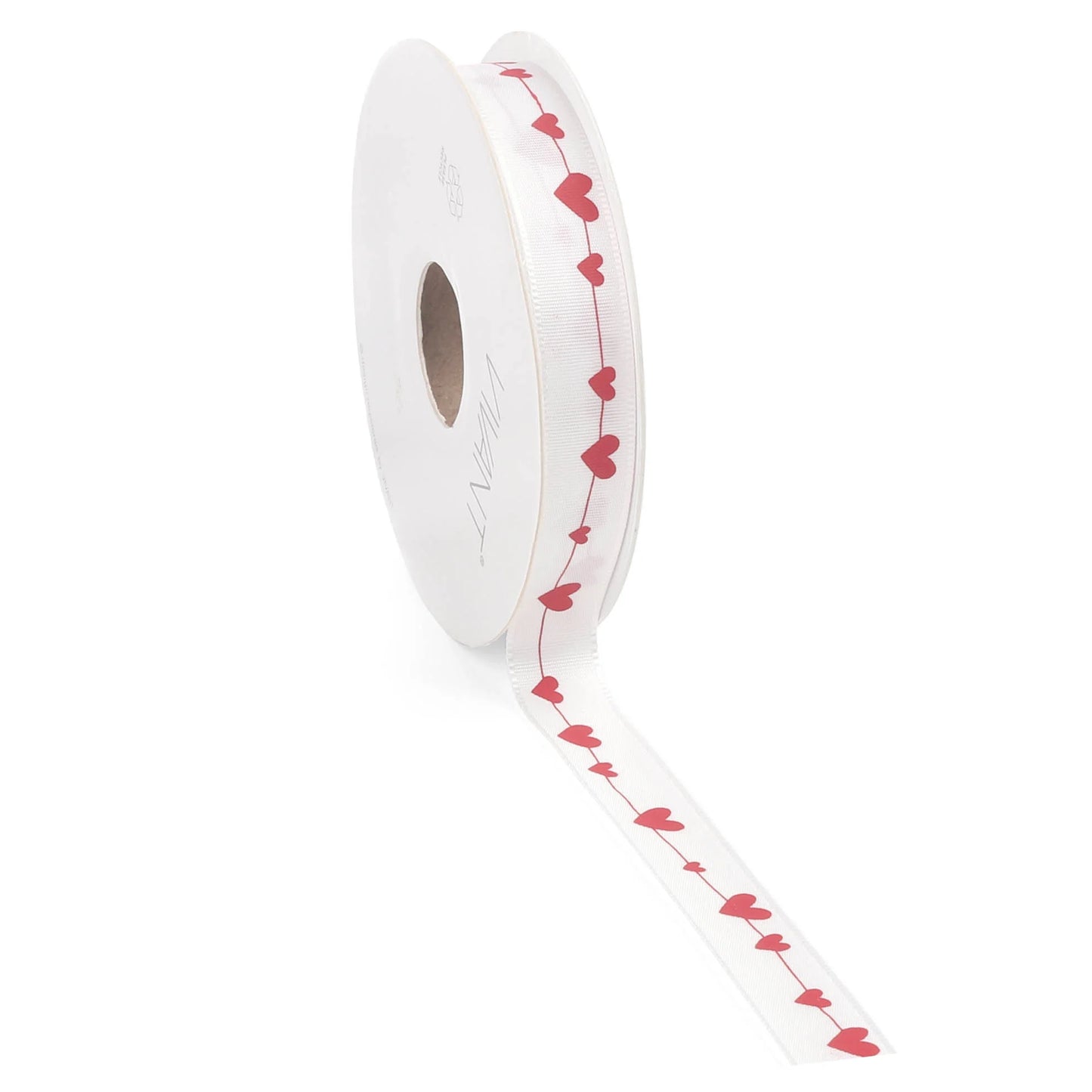 Premium lint satijn - Hartjes (16mm x 25m) - Cupcakedozen.nl