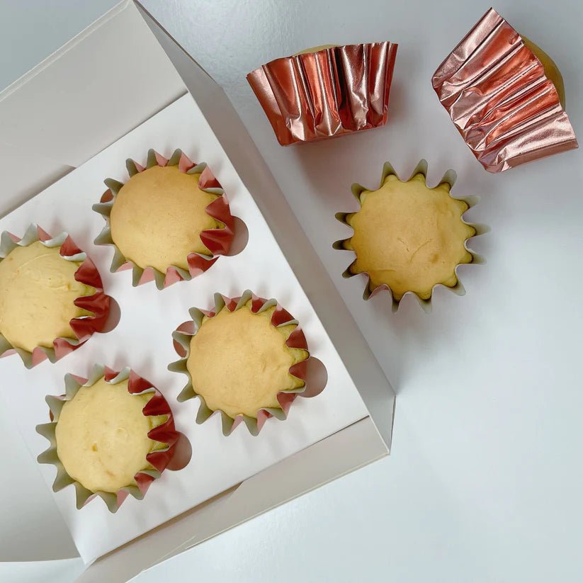 Geribbelde cupcake cups - Rosé goud (96 stuks) - Cupcakedozen.nl