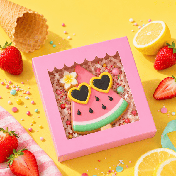 Roze koekdoosje - luifel (10 st) - Cupcakedozen.nl