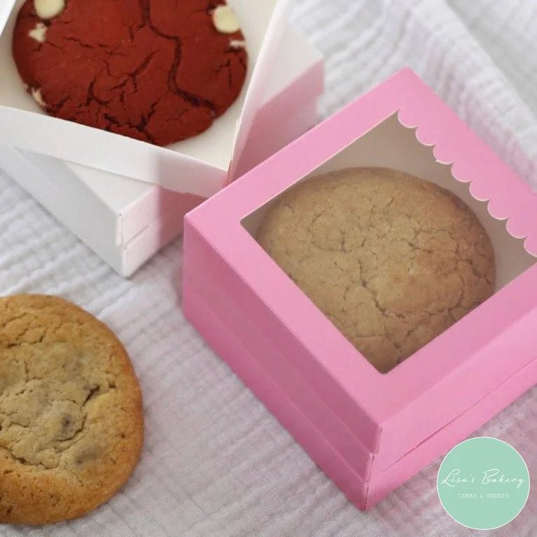 Roze koekdoosje - luifel (10 st) - Cupcakedozen.nl