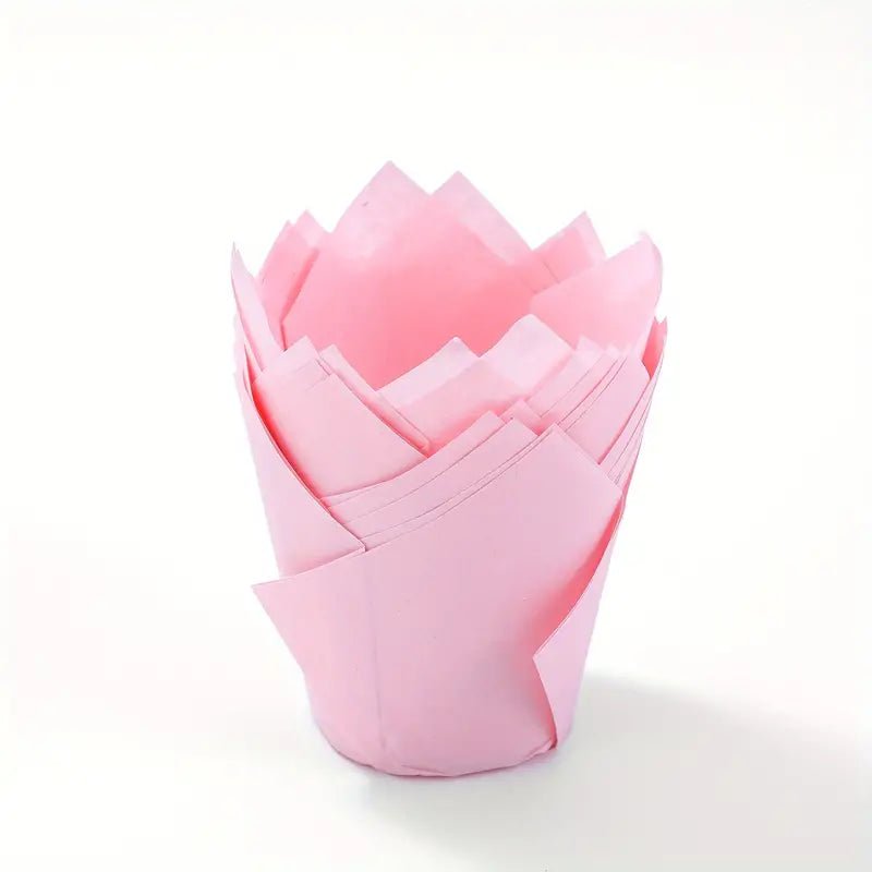 Tulp baking cups - roze (200 st.) - Cupcakedozen.nl