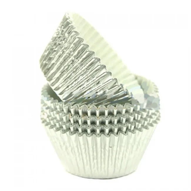 Metallic baking cups - zilver (500 stuks) - Cupcakedozen.nl