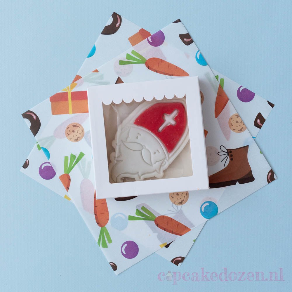 Wit koekdoosje - luifel (10 st) - Cupcakedozen.nl