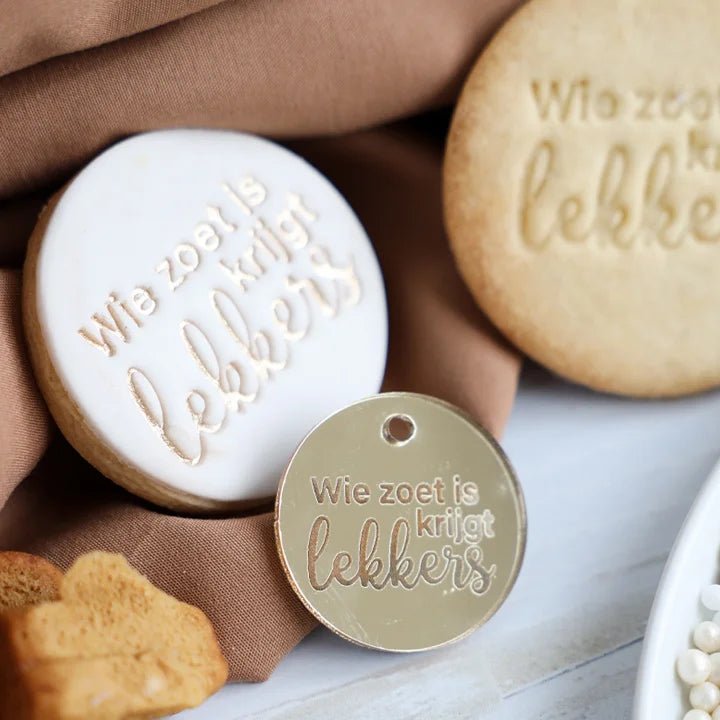 Koekstempel - Wie zoet is krijgt lekkers - Cupcakedozen.nl