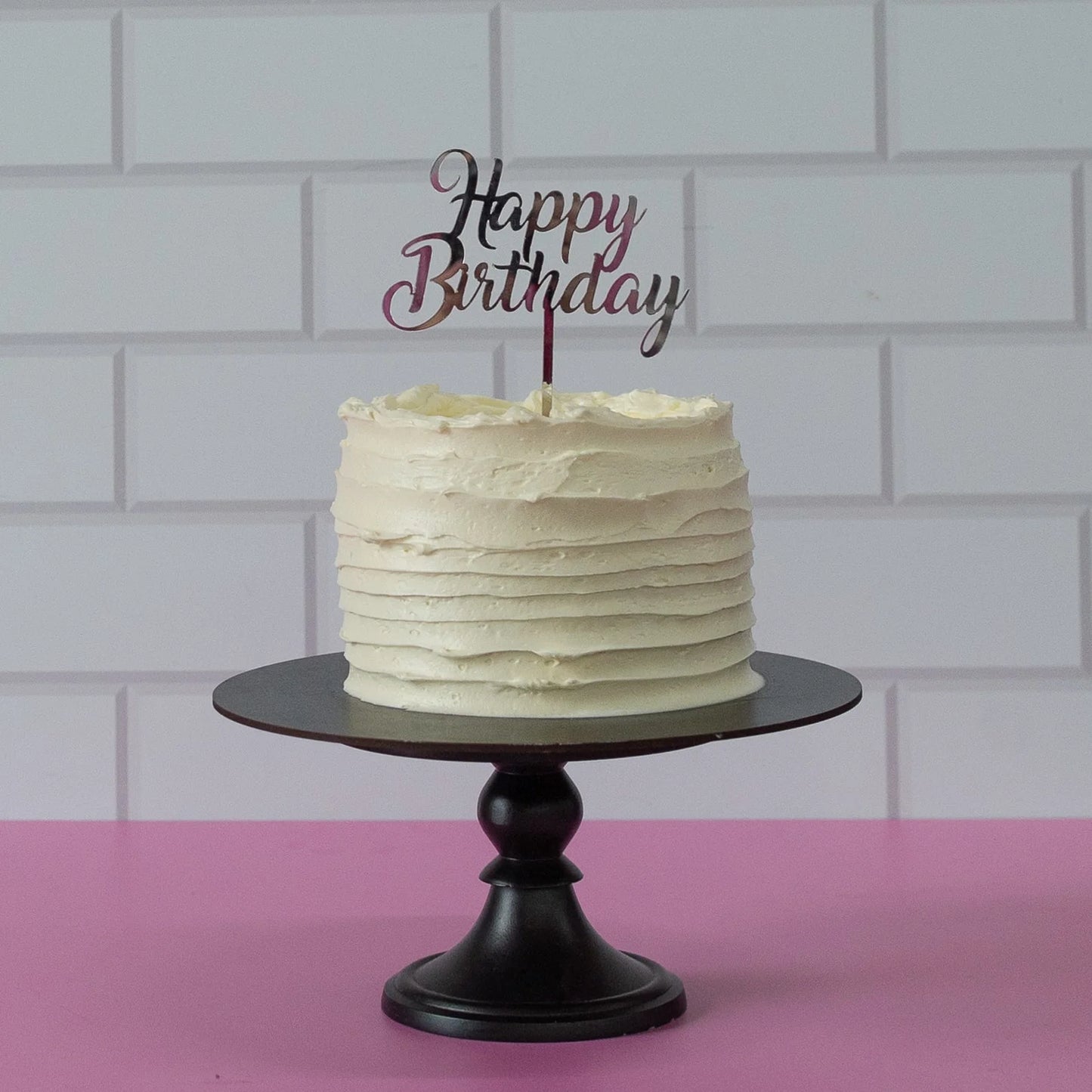 Taart topper "Happy Birthday" in diverse kleuren - Cupcakedozen.nl