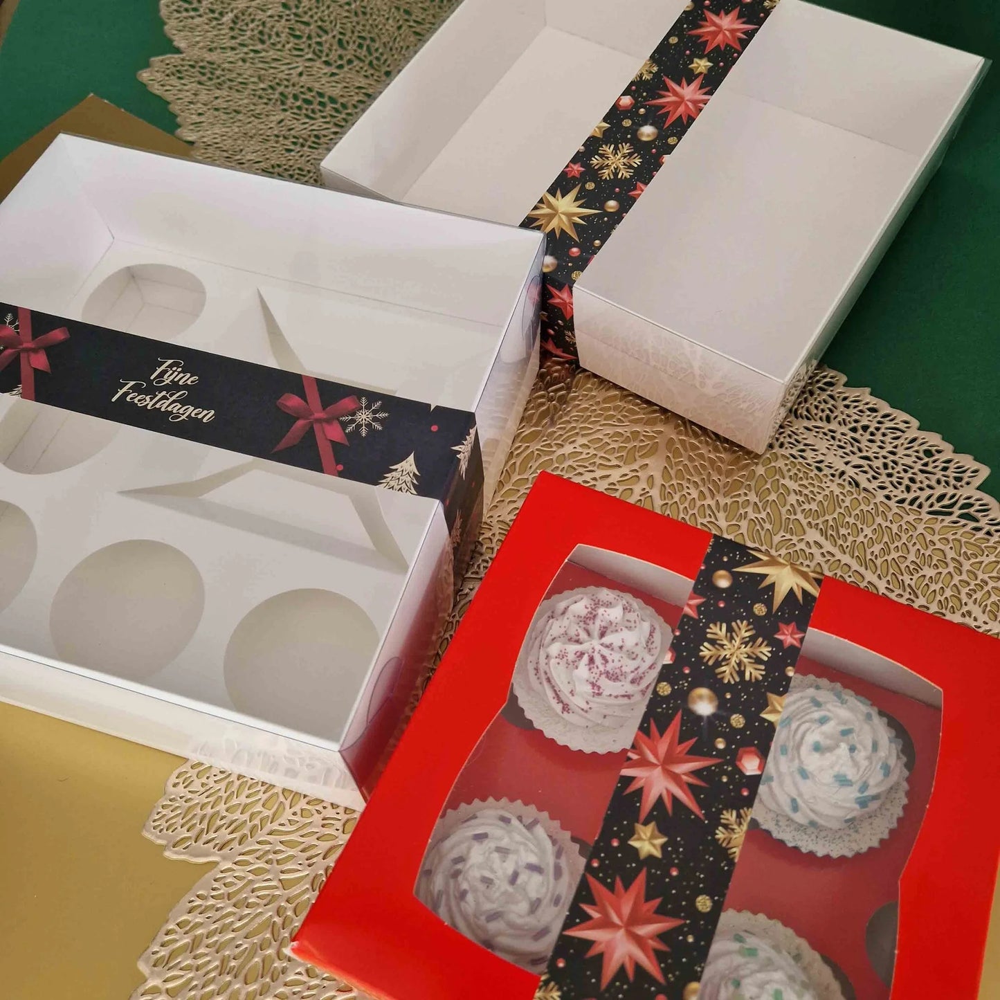 Wikkel sticker - Fijne Feestdagen (25 st) - Cupcakedozen.nl