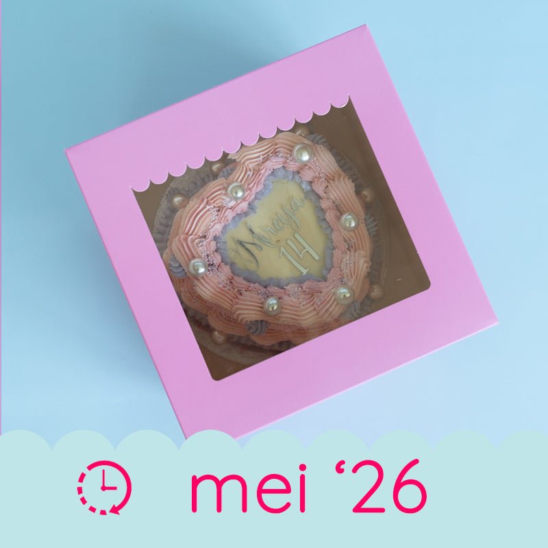 Candy pink cakebox with window, super sturdy and sustainable