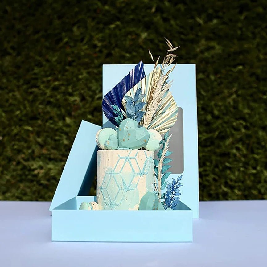 Hoge taartdoos blauw - 20x36 (20 st) - Cupcakedozen.nl