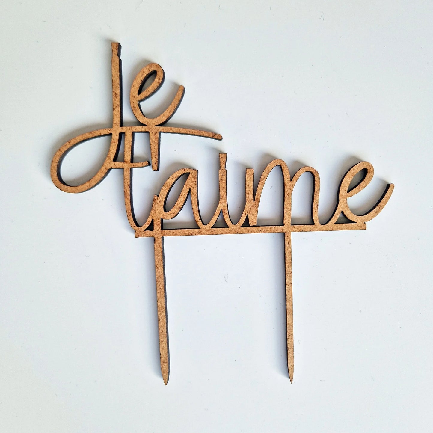 Cake toppers MDF - Je t'aime (5 st) - Cupcakedozen.nl