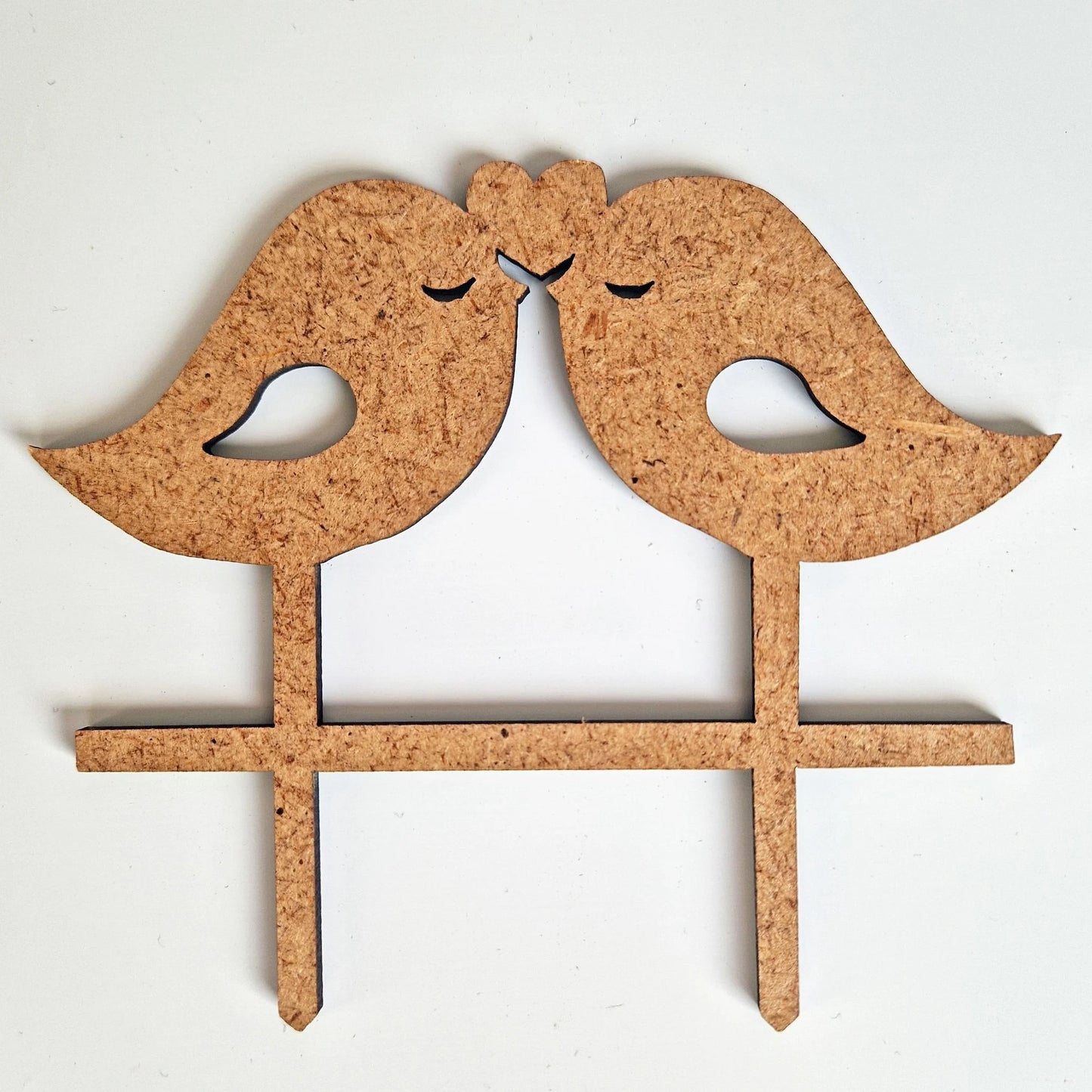 Cake toppers MDF - Tortelduifjes (5 st) - Cupcakedozen.nl