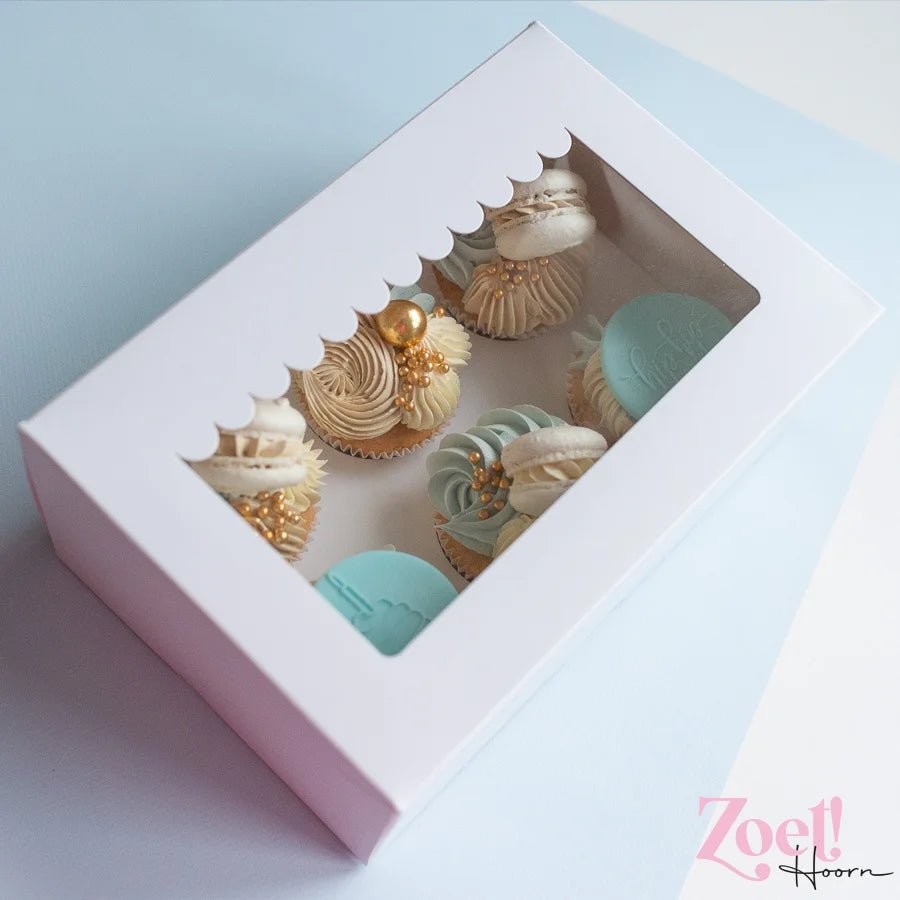 Doos voor 6 cupcakes - luifel (10 st) - Cupcakedozen.nl