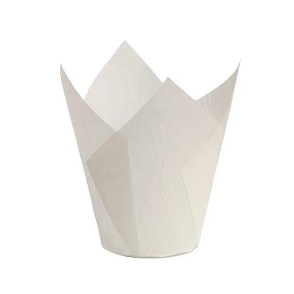 Tulp baking cups - wit (200 st.) - Cupcakedozen.nl