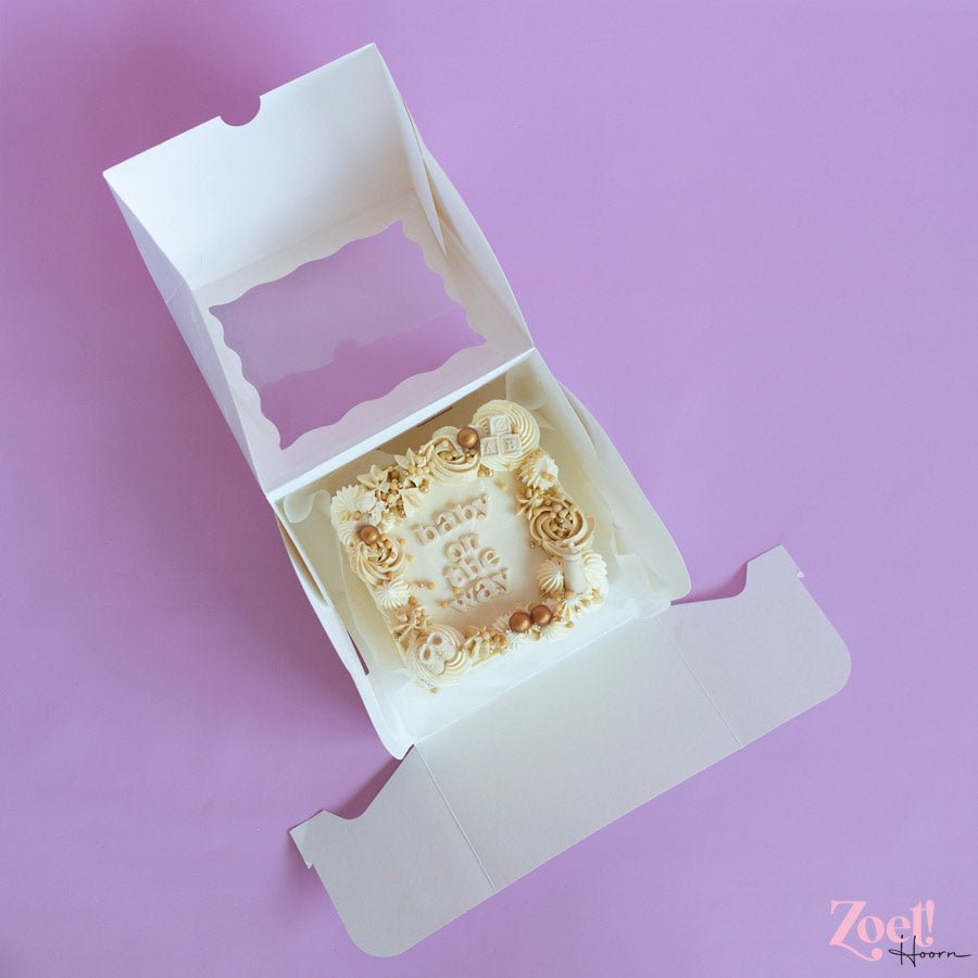 Witte taartdoos met venster - 31x31x15 (25 st.) - Cupcakedozen.nl