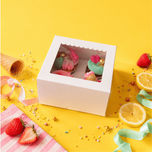 Box for 4 cupcakes - shop window (10 pcs)
