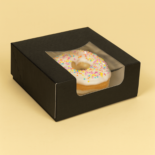 Zwarte doos voor 1 donut (50 st.) - Cupcakedozen.nl