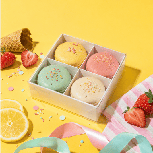 Wit doosje voor 4 macarons (10 st)
