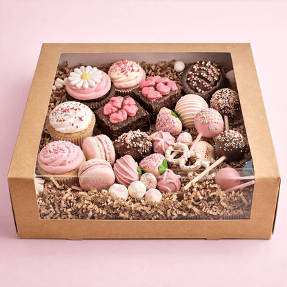 Kraft gebaksdoos - 30x30x9 (100 st) - Cupcakedozen.nl