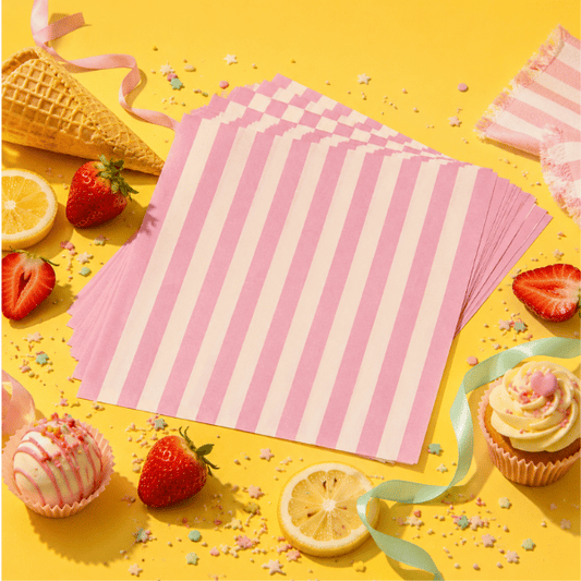 Vetvrij papier - roze strepen (100 st)