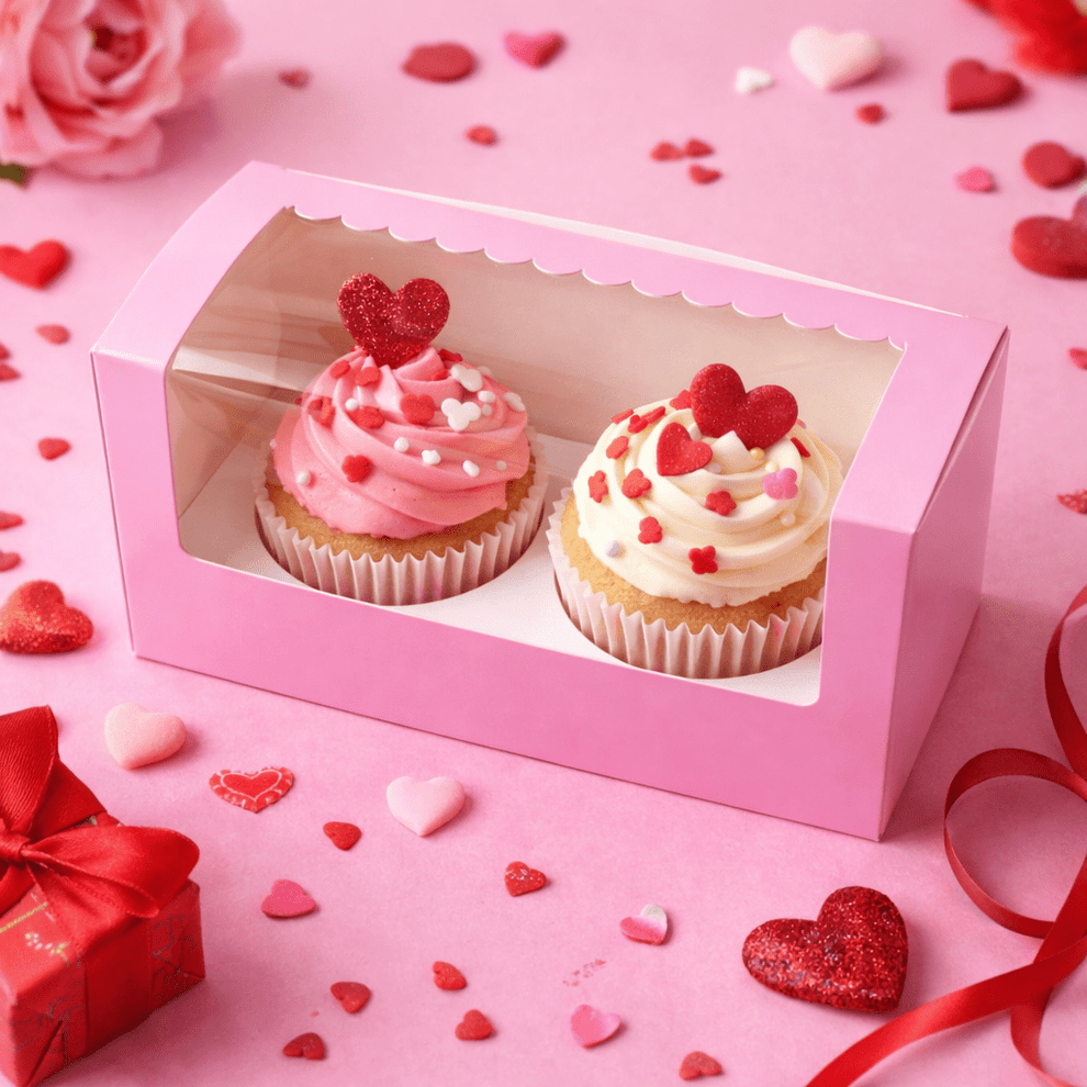 pink cupcake boxes valentine