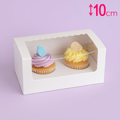 witte doosjes voor 2 cupcakes