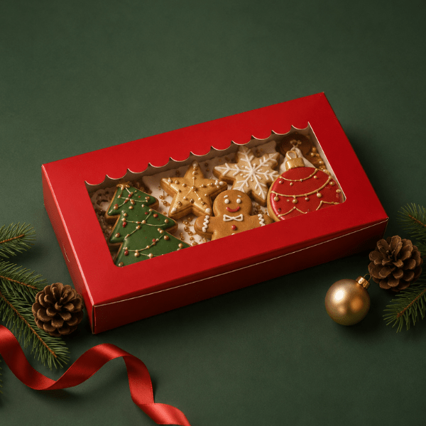 Rode sweet box 23x12,5x5 - luifel - Cupcakedozen.nl