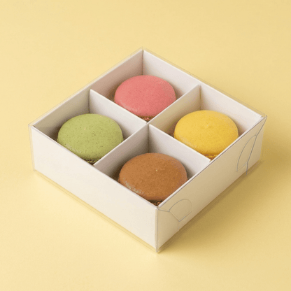Wit doosje voor 4 macarons (10 st) - Cupcakedozen.nl