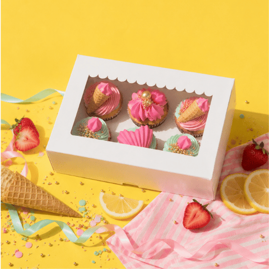 Box for 6 cupcakes - shop window (10 pcs)