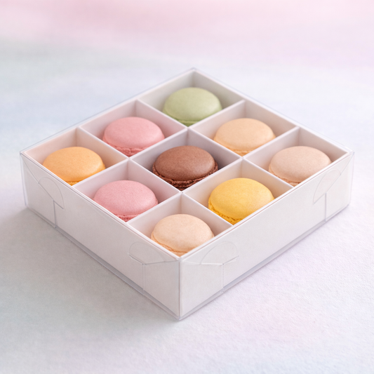 Wit doosje voor 9 macarons (10 st)