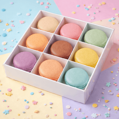 Wit doosje voor 9 macarons (10 st) - Cupcakedozen.nl