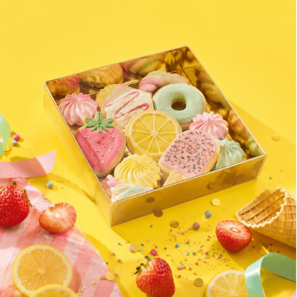 Sweet box goud - 15x15x3 (10 st) - Cupcakedozen.nl
