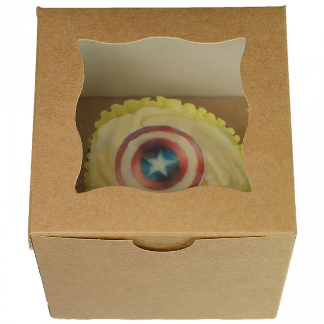 Kraft doos voor 1 cupcake (25 st) - Cupcakedozen.nl