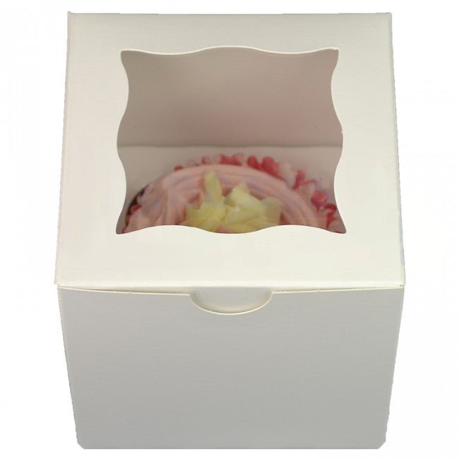 Witte doos voor 1 cupcake (25 st) - Cupcakedozen.nl