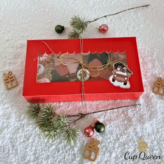 Rode sweet box 23x12,5x5 - luifel (25 st) - Cupcakedozen.nl