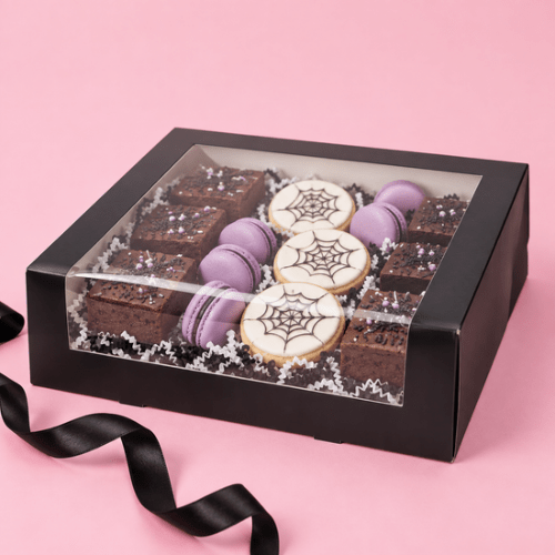 Zwarte gebaksdoos - 30x30x9 (10 st) - Cupcakedozen.nl