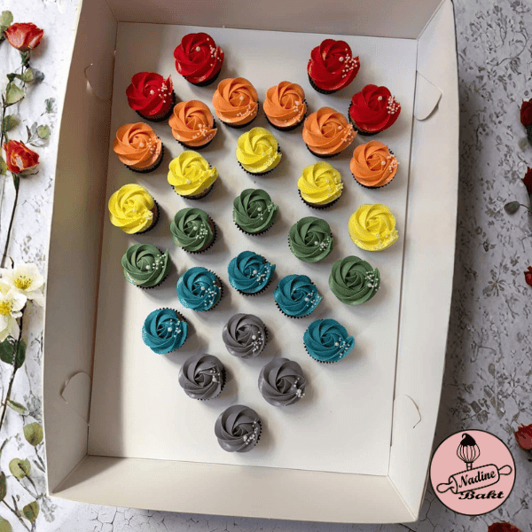 Doos voor 29 minicupcakes - hart (10 st) - Cupcakedozen.nl