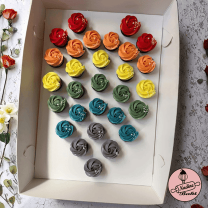 Doos voor 29 minicupcakes - hart (10 st) - Cupcakedozen.nl