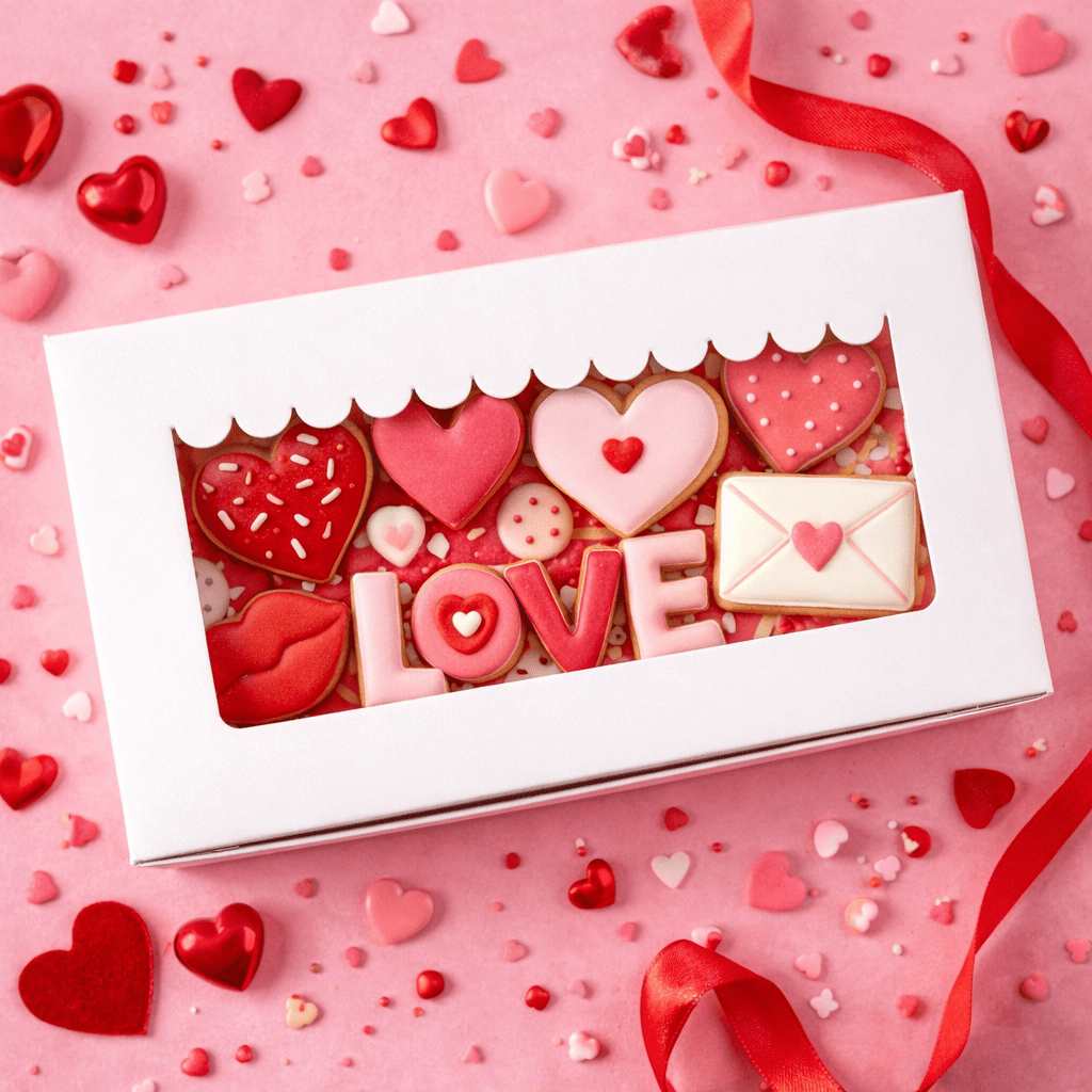 valentine cookies box