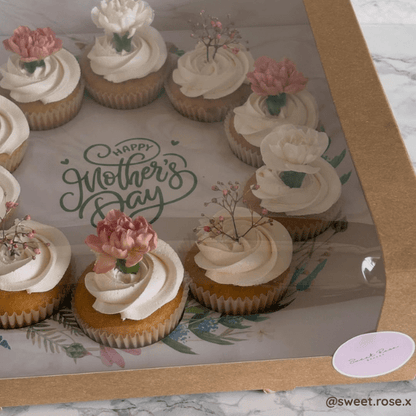 Inlegger cupcakes - Mother's Day bloemenkrans (10 st) - Cupcakedozen.nl