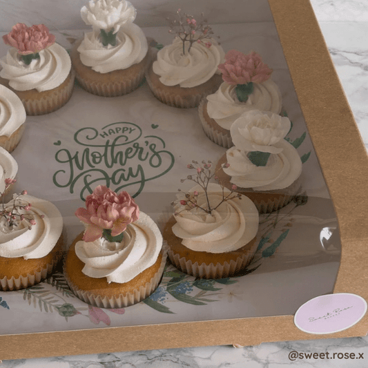 Inlegger cupcakes - Mother's Day bloemenkrans (10 st) - Cupcakedozen.nl