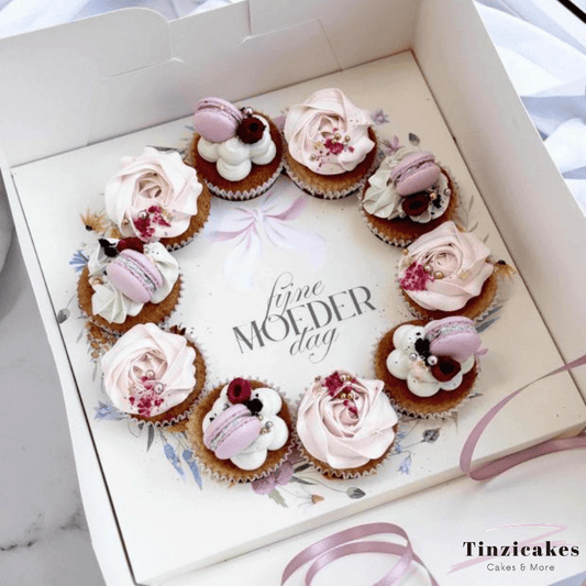 Inlegger cupcakes - Moederdag bloemenkrans (10 st) - Cupcakedozen.nl