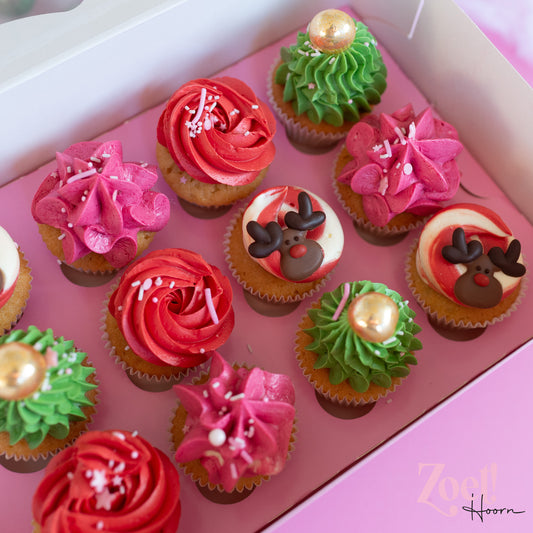 Sierlijke roze doos voor 12 minicupcakes (25 st.)