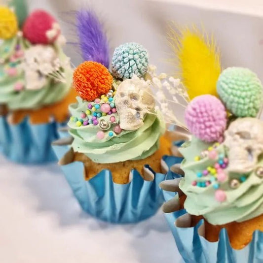 Geribbelde cupcake cups - Blauw (96 stuks) - Cupcakedozen.nl